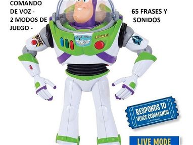 Toy Story Buzz Lightyear ANIMATRONICO Action Figure 32 cm INTERACTIVO con Comandos de Voz,+65 Frases y Sonidos, Se Mueve - Img 32873841