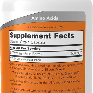 L-Tirosina 500mg (NOW Foods · 120 cápsulas) - 3/5