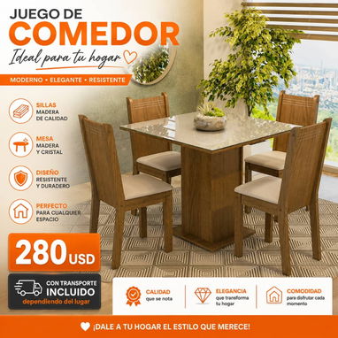 Juego de comedor Tiffany - Img 125884091