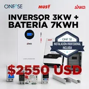 ⚡ KIT: INVERSOR 3KW + BATERÍA 7kWh + (OPCIONAL) 3000W EN PANELES SOLARES ⚡ - Img 55364124