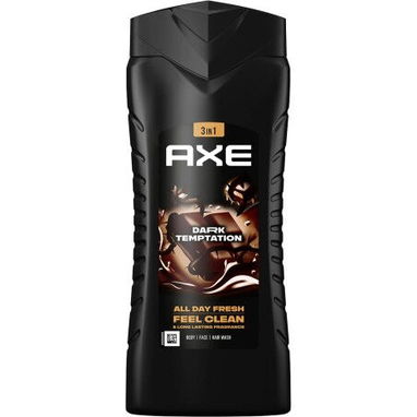 Gel de Baño 3 en 1 AXE Dark Temptation 400ml con aroma a chocolate, ámbar y pachulí para una limpieza duradera - 2/3