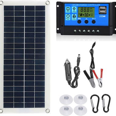 panel solar 100W 12V con controlador de carga PWM 20 Amp - Img 85196888