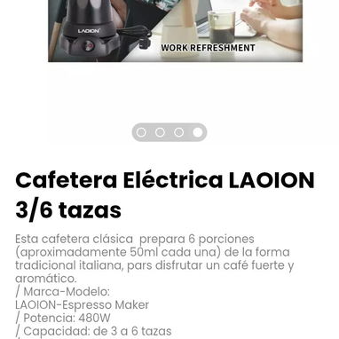 Cafetera Eléctrica LAOION 3/6 tazas. Marca-Modelo: LAOION-Espresso Maker - Img 126183187