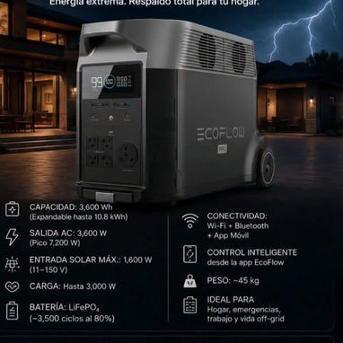 ESTACIÓN DE ENERGÍA MARCA ECO FLOW MODELO DELTA PRO - 7/8