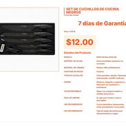 Set de Cuchillos Negros Modelo 9200: Elegancia y Precisión para tu Cocina VPT#-0278 - Img 55667055