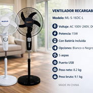Ventilador recargable de pie 16 pulgadas marca Milexus - Img 54774686