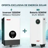 Kit Solar de inversor de 12kw Must bifásico 110 y 220v Bateria de 15 kwh Must 51.2v 300ah - Img 57948637