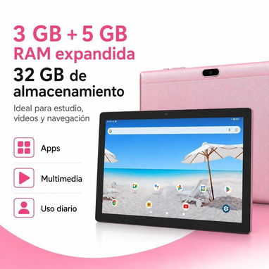 Tablet Android 10.1” 32GB 3GB + 5GB RAM – Rosado - 3/5