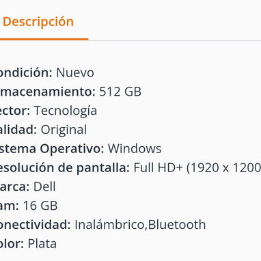 Laptop Dell Pro 14 Plus Copilot+ 14" WUXGA Core Ultra 5 236V 16GB 512GB SSD (PB14250 / 2YM1D) Plata 🔶 $920 - 4/6