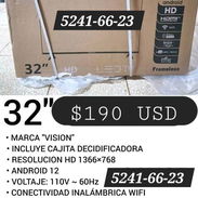 SMART TV VISION DE 32 PULGADAS +CAJITA DECODIFICADORA INTERNA +SOPORTE A LA PARED INCLUIDO EN $190 USD - Img 57903202