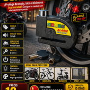 🔒 CANDADO 🔒 CON ALARMA PARA MOTOS - BICIMOTOS - BICI. MENSAJERÍA CON FACTURA Y GARANTÍA. 📲 54833699 - Img 56813715