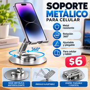 SOPORTE CELULAR METALICO | PORTA CELULAR | STAND TELEFONO | BASE CELULAR 360 | SOPORTE MOVIL | PORTA MOVIL - Img 57432132