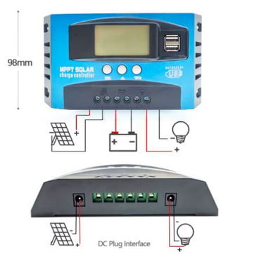 CONTROLADOR REGULATOR DE CARGA SOLAR MPPT DE 200AMPERE 12V/24V CON PANTALLA LCD - Img 87843071