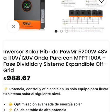 📲52774129 Venta de inversores solares hibridos de varios tipos nuevos precios y detalles en las fotos. - Img 122459499