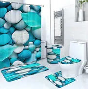 Cortina y set completo para baños de 5 piezas - Img 49283627