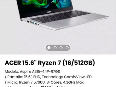Laptop ACER* Laptop Acer Aspire/ Laptop Ryzen 3 y 5 serie 7000/ Laptop táctil ACER/ acer Laptop nueva con forro - Img 67698496