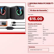 BOCINA PARA PC RGB FT-25-1 . - Img 57555852
