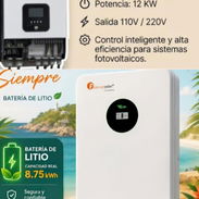 COMBO SOLAR: INVERSOR 12KW+BATERÍA DE LITIO 8.75 KWH - Img 56132003