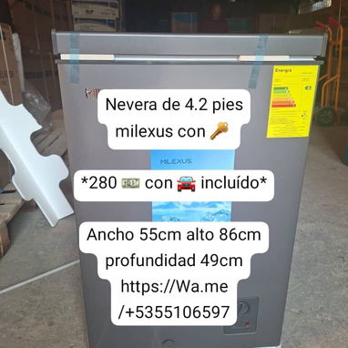 Neveras varias de : 4.2/6/7/10/11.2 pies y split Inverter 220v 1t - 3/6