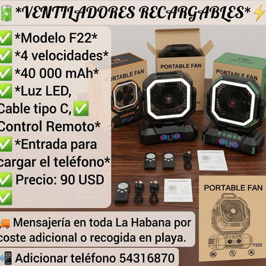 ​🔋⚡VENTILADORES RECARGABLES MULTIFUNCIÓN ⚡🔋 - 3/4