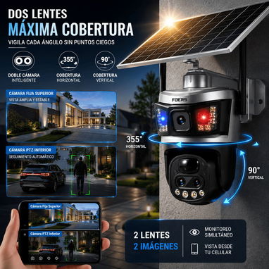 Cámara de Seguridad PTZ de Doble Lente/Wifi/Zoom Digital 10X: - Img 127724258