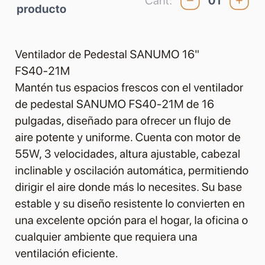 Ventilador Sanumo de pedestal - Img 126847651