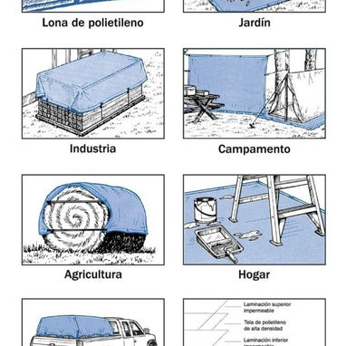 Lona azul multi-usos marca pretul de 2x3 m nueva en nylon 54321470 - 3/4