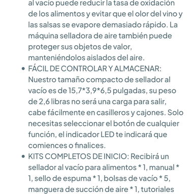 Selladora al vacío para alimentos 5 en 1 🌐 - 9/10