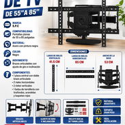 SOPORTE DE TV DE 55" A 85", ENTREGA DE FACTURA PARA SU GARANTÍA. VARIEDAD DE SOPORTES PARA TELEVISORES Y SPLIT - Img 57227289
