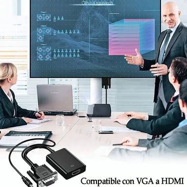 Adaptador VGA a HDMI con audio y alimentación de corriente - Img 121652911