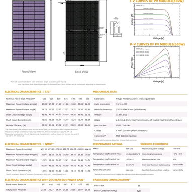 Paneles solares de 625 W bifaciales, monocristalinos - 4/5