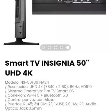 Smart TV INSIGNIA 50" UHD 4K. Nuevo con garantía - Img 110209819
