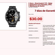 Hoco - Smartwatch Y31 – Reloj Deportivo con Llamadas, IP67, Monitoreo de Sueño . - Img 57729469