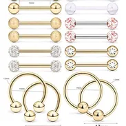 Set de 8 pircings de pezones en dorado - Img 56739170