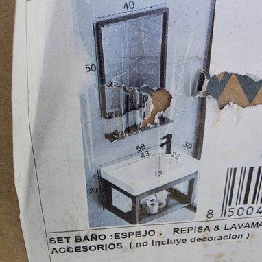 Mueble para baño con lavamanos y espejo con todos sus accesorios - 2/2