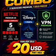 🔥 SÚPER COMBO 3x1: Netflix Completo + Disney+ + VPN Premium | Solo $20 USD 🚀 - Img 57689368