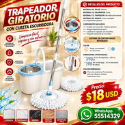 TRAPEADOR GIRATORIO CON CUBETA ESCURRIDORA, ENTEGA DE FACTURA. VARIEDAD DE ARTÍCULOS PARA EL HOGAR, ELECTRODOMÉSTICOS... - Img 58279855