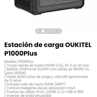 Estación de carga OUKITEL P1000Plus Modelo: P1000Plus - Img 116737974