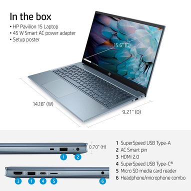 LAPTOP 🎁NUEVA🎁📦CAJA, HP Pavilion (15-eh1052wm), 15.6" FHD IPS, AMD Ryzen 5 5500U, 8GB RAM, Radeon, 512GB SSD - Img 124071705