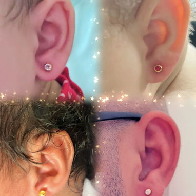 Perforación y colocación de aretes antialérgicos - 2/10