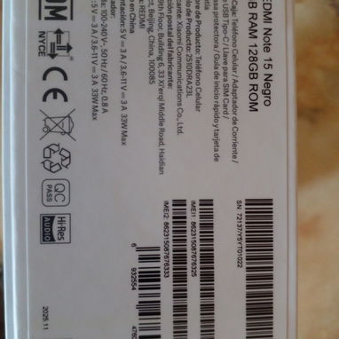 XIAOMI REDMI NOTE 15 , NUEVO EN SU CAJA, CON TODOS SUS ACCESORIOS - Img 122636985