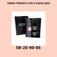 TERMO TÉRMICO CON 3 VASOS GRIS - Img 55729475