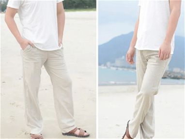Pantalones amplios y frescos en algodón y lino / pares de medias - Img 66891886