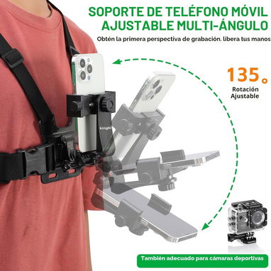 - Soporte para teléfono en el pecho con correa de arnés para Iphone y Android. - Img 123543543