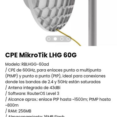 CPE MikroTik LHG 60G. Nuevo - Img 105799970