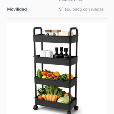Organizador plástico 4 niveles y ruedas - 4/4