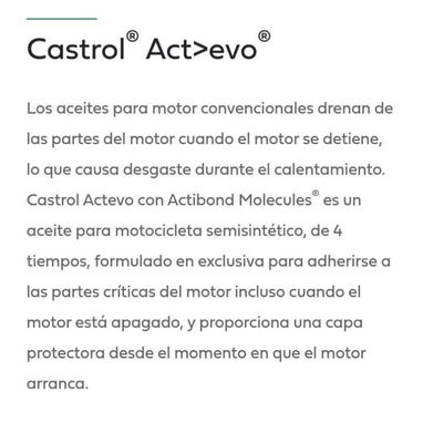 Aceite de Motor Castrol Actevo 20W50 para Motos 4 Tiempos, Pomo 946 ML - Img 111562369