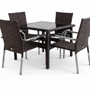 Juego de comedor de 4 sillas para terraza exterior jardín comunícate con Pedro - Img 53286663