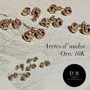 Aretes de nudo Oro 10k , excelente calidad - Img 57723122