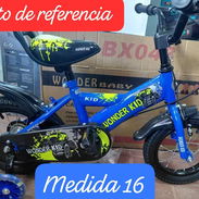 Bicicletas medida 16 con ruedas de apoyo en azul y rosada sin accesorios nuevas en su caja para niños/as de 4 a 8 años - Img 55795403